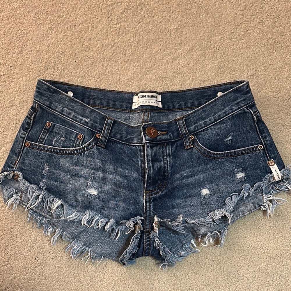 One Teaspoon Women's Blue Denim Shorts